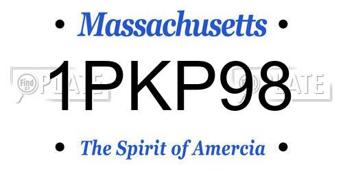 1PKP98 Massachusetts License Plate
