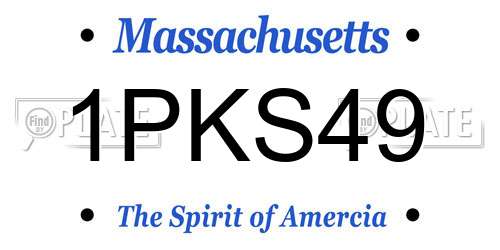 1PKS49 Massachusetts License Plate