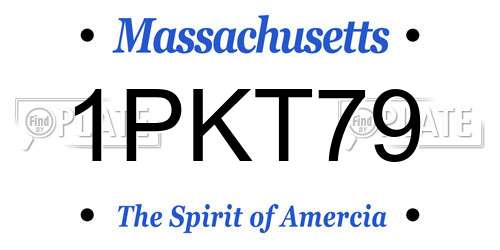 1PKT79 Massachusetts License Plate