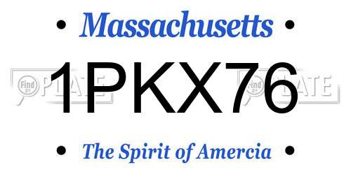 1PKX76 Massachusetts License Plate
