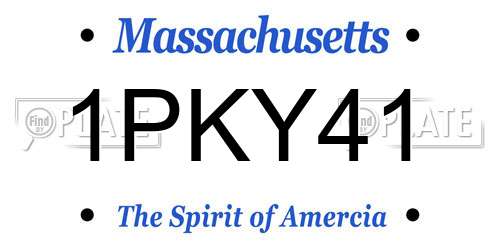 1PKY41 Massachusetts License Plate