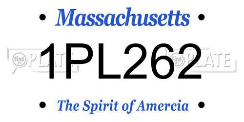 1PL262 Massachusetts License Plate