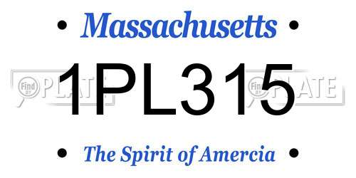 1PL315 Massachusetts License Plate