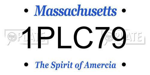 1PLC79 Massachusetts License Plate