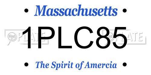 1PLC85 Massachusetts License Plate