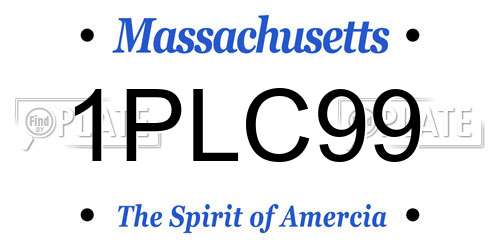 1PLC99 Massachusetts License Plate