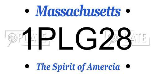 1PLG28 Massachusetts License Plate