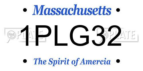 1PLG32 Massachusetts License Plate