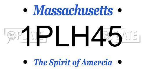 1PLH45 Massachusetts License Plate