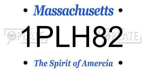 1PLH82 Massachusetts License Plate