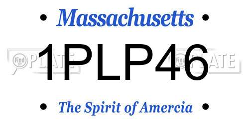 1PLP46 Massachusetts License Plate