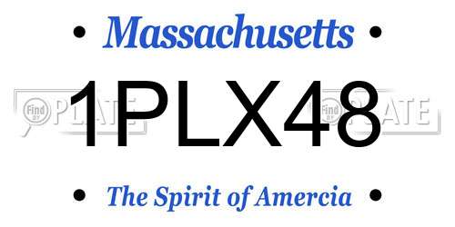 1PLX48 Massachusetts License Plate