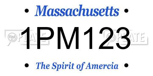 1PM123 Massachusetts License Plate