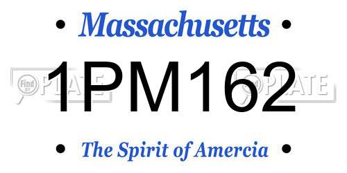 1PM162 Massachusetts License Plate