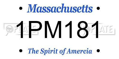1PM181 Massachusetts License Plate