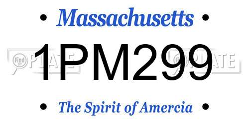 1PM299 Massachusetts License Plate