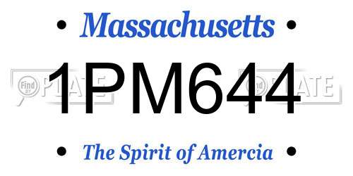 1PM644 Massachusetts License Plate