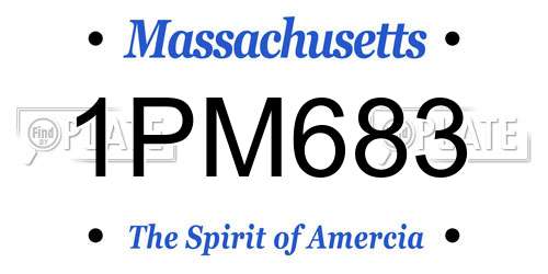 1PM683 Massachusetts License Plate