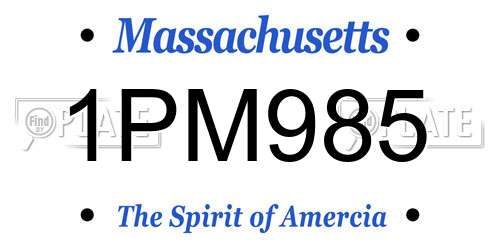 1PM985 Massachusetts License Plate