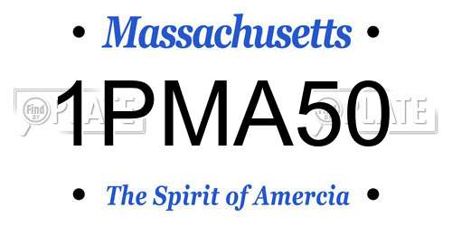 1PMA50 Massachusetts License Plate