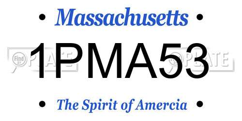 1PMA53 Massachusetts License Plate