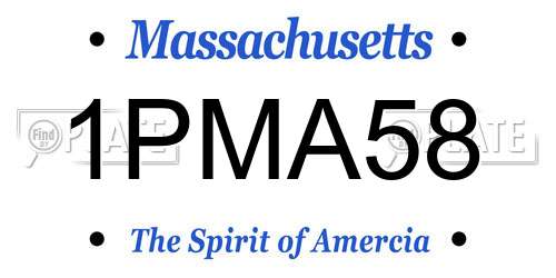 1PMA58 Massachusetts License Plate