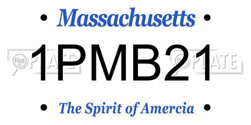 1PMB21 Massachusetts License Plate