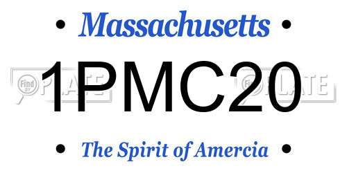 1PMC20 Massachusetts License Plate