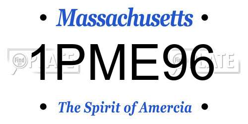 1PME96 Massachusetts License Plate