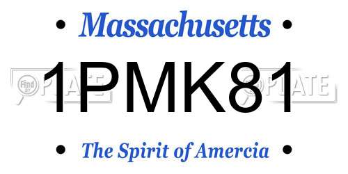 1PMK81 Massachusetts License Plate