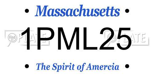 1PML25 Massachusetts License Plate