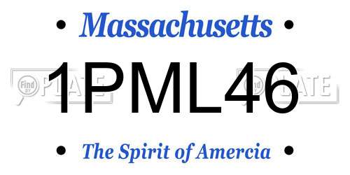 1PML46 Massachusetts License Plate