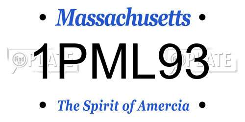 1PML93 Massachusetts License Plate