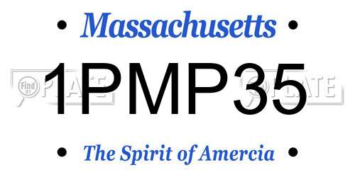 1PMP35 Massachusetts License Plate