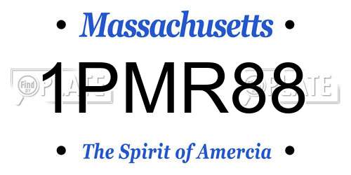 1PMR88 Massachusetts License Plate