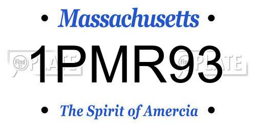 1PMR93 Massachusetts License Plate