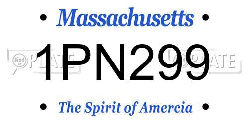 1PN299 Massachusetts License Plate
