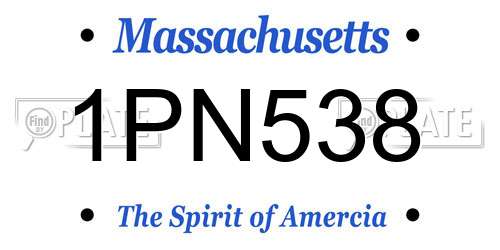 1PN538 Massachusetts License Plate