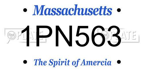 1PN563 Massachusetts License Plate