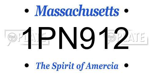 1PN912 Massachusetts License Plate