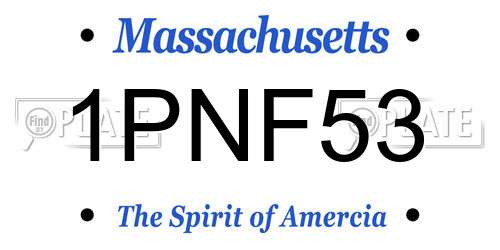 1PNF53 Massachusetts License Plate