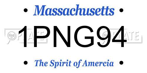 1PNG94 Massachusetts License Plate
