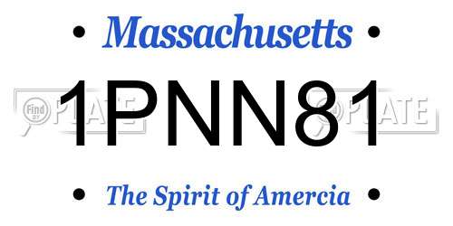 1PNN81 Massachusetts License Plate