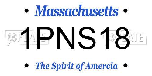 1PNS18 Massachusetts License Plate