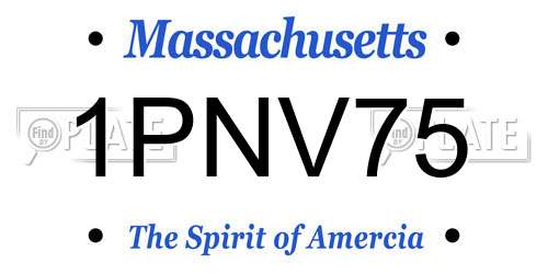 1PNV75 Massachusetts License Plate