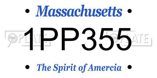 1PP355 Massachusetts License Plate