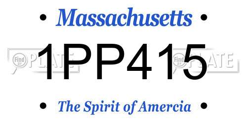 1PP415 Massachusetts License Plate