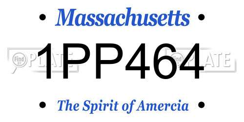 1PP464 Massachusetts License Plate