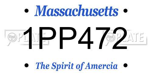 1PP472 Massachusetts License Plate