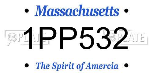 1PP532 Massachusetts License Plate